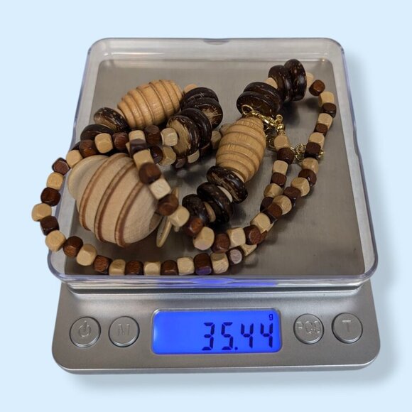 (2/$20) Vintage Wood Beaded Accent Necklace - Picture 5 of 5